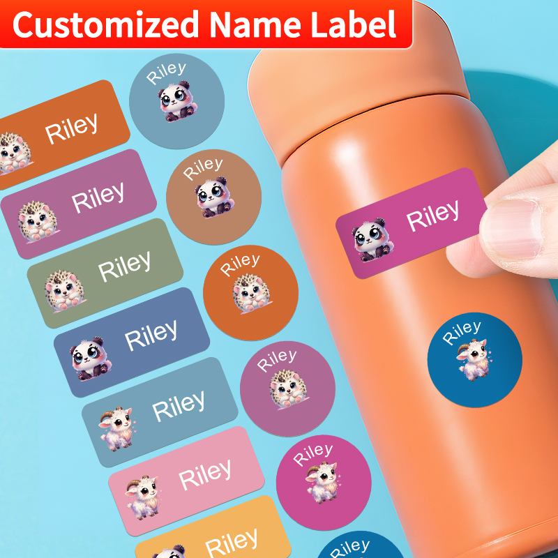 Personalized Name Box - Etiquetas personalizadas con nombres: pegatinas ultraligeras